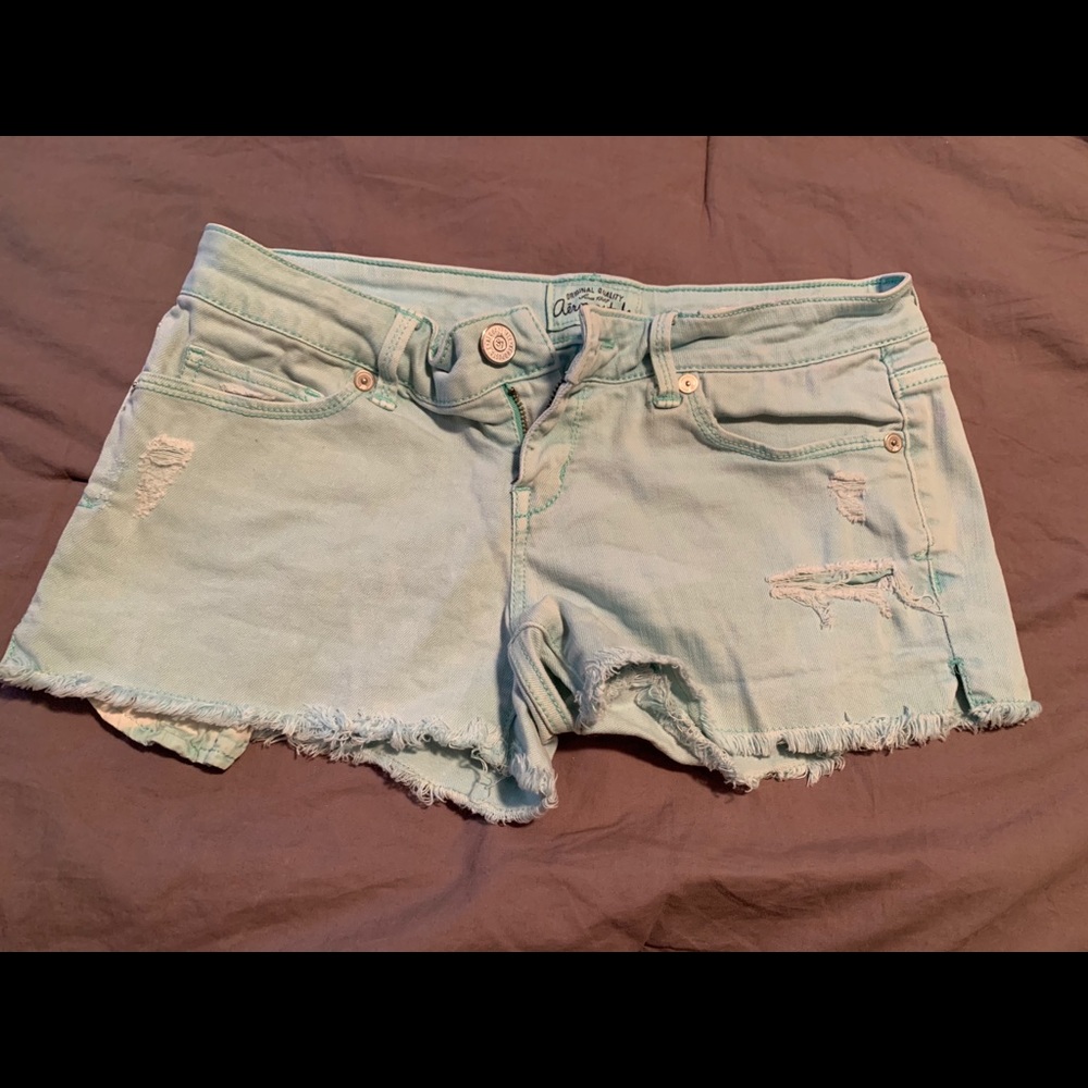 Teal Jean Shorts